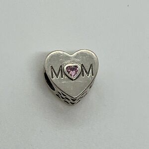 Pandora Sterling Silver Pink Cz Mother Mom Mum Love Heart Charm 791881PCZ